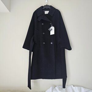 Nilby P 23WN Wool Trench Coat - Black - One Size - NWT